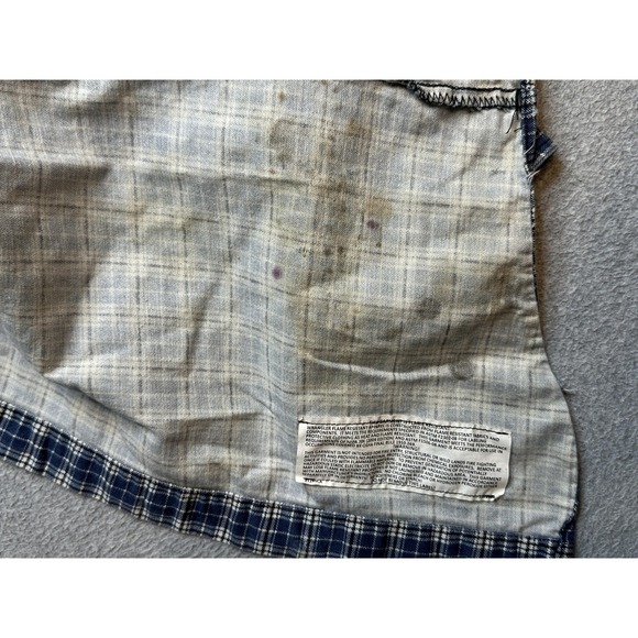 Wrangler FR Shirt Mens Large Blue Plaid Flannel Snap Western HRC2 2112 Work - Picture 5 of 11